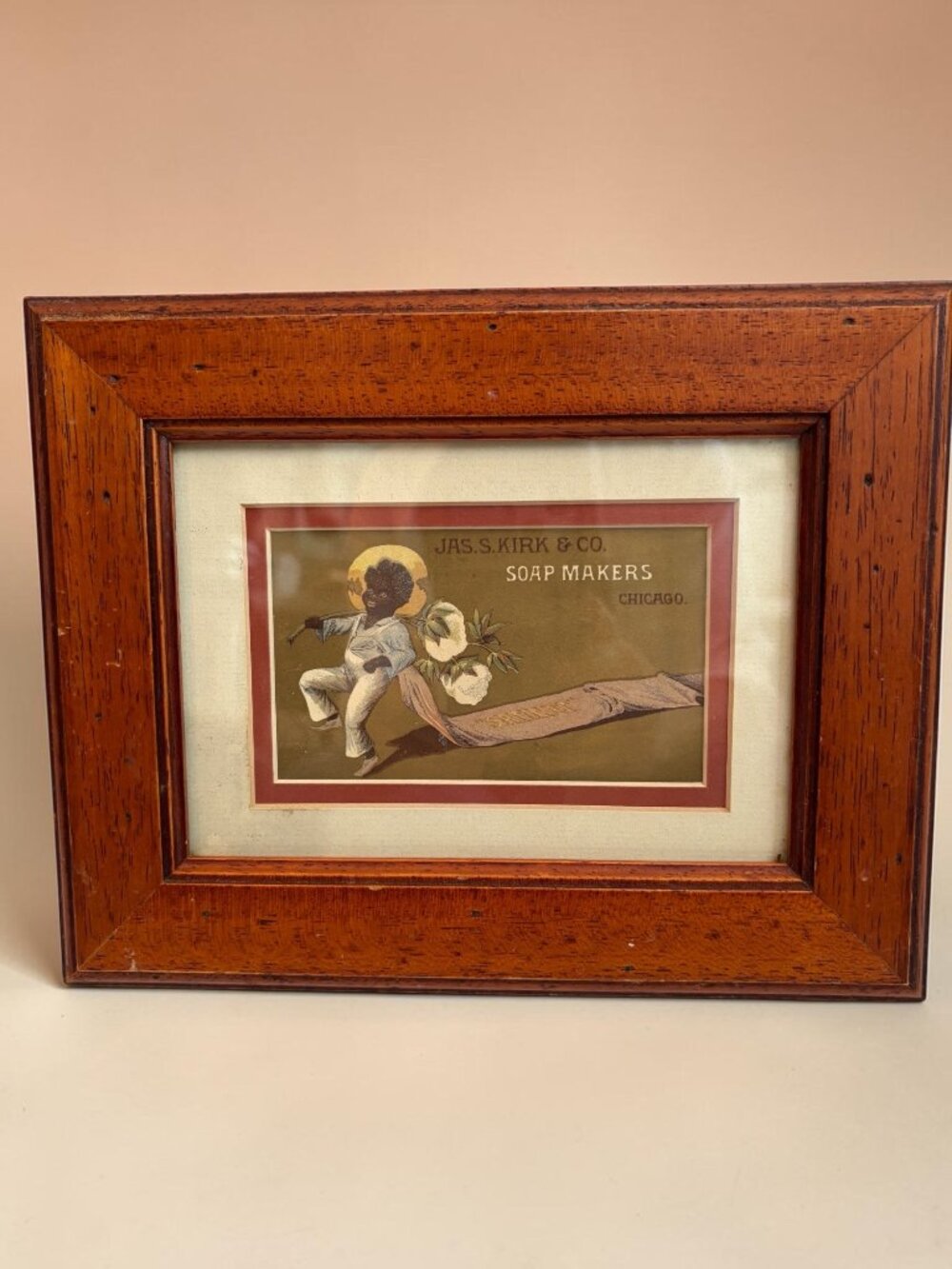 Antique Jas S. Kirk & Co. Soap Makers Advertisement In Wooden Frame - Picture 1 of 8